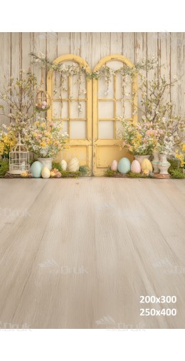 Tło fotograficzne „Żółte drzwi wielkanocne” | E_707